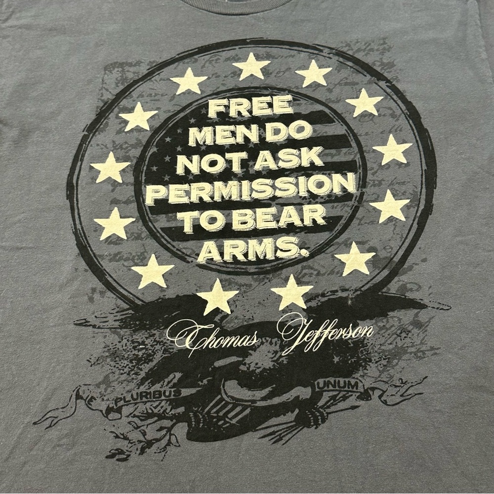 Ranger Up Jefferson Quote Graphic Tee Size Large Gray USA Shirt